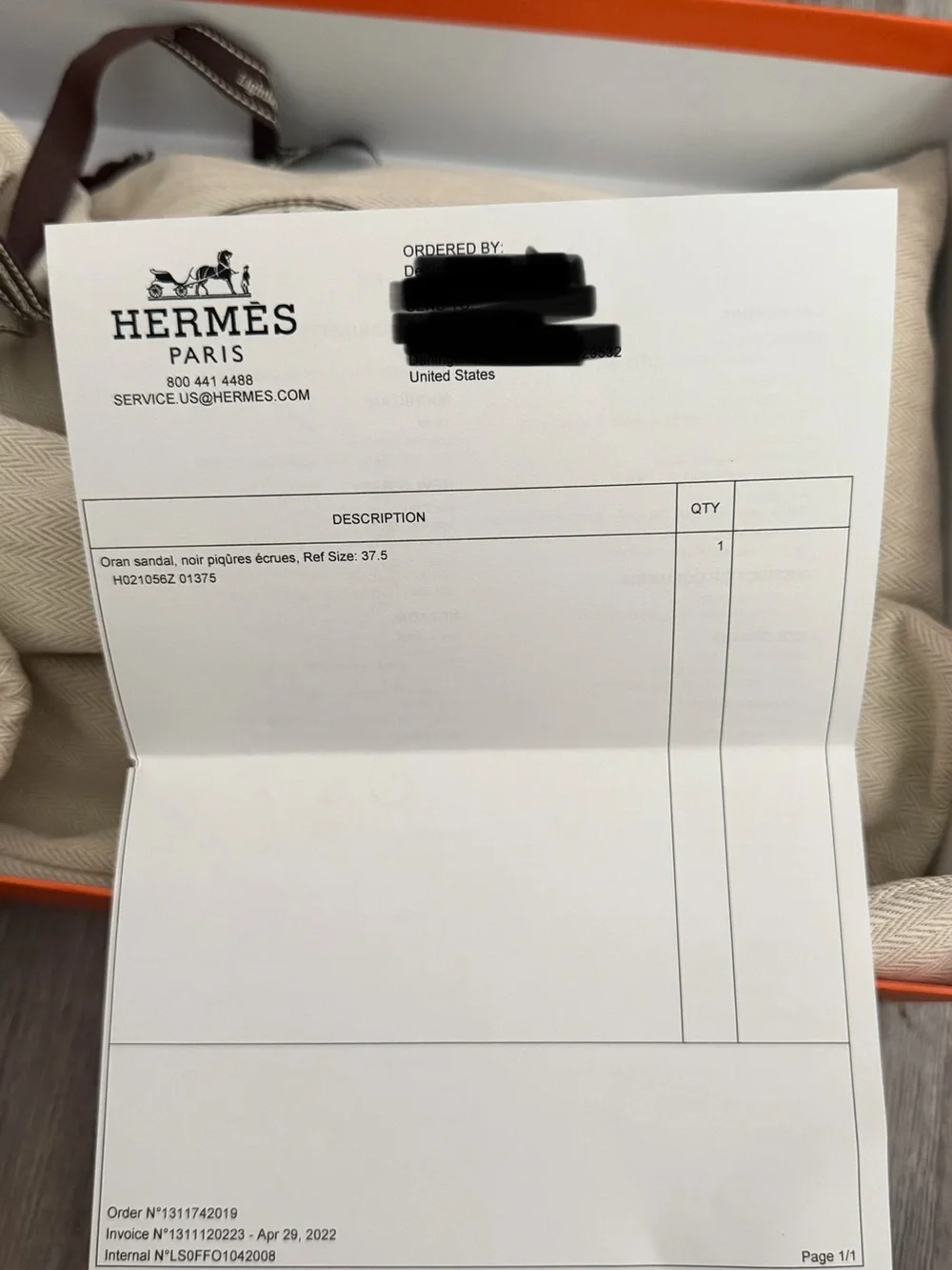 Hermes Oran sandal size 37.5 worn twice with proof of purchase